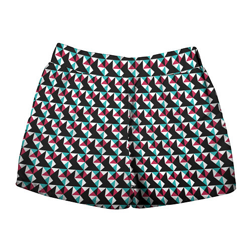 Женские шорты Красно-черный абстрактный узор / 3D-принт – фото 2