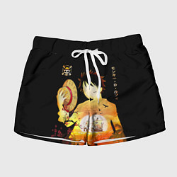 Шорты женские Силуэт Луффи One piece, цвет: 3D-принт