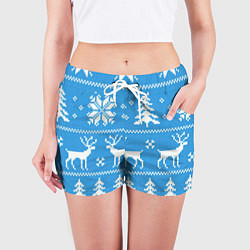 Шорты женские Зимняя ночь, цвет: 3D-принт — фото 2