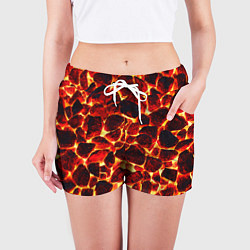 Шорты женские КАМНИ В МАГМЕ ROCKS IN MAGMA, цвет: 3D-принт — фото 2