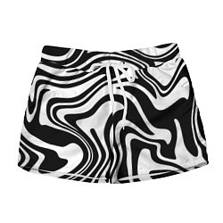 Шорты женские Черно-белые полосы Black and white stripes, цвет: 3D-принт
