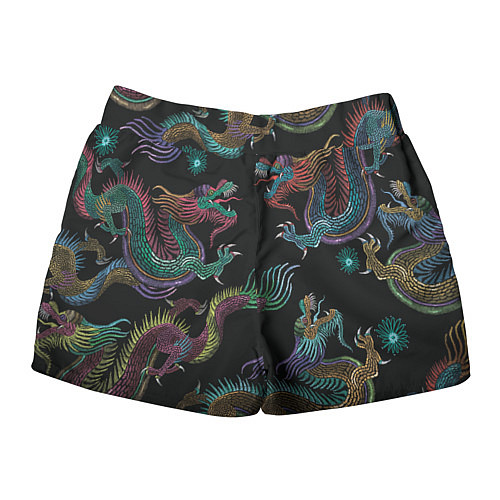 Женские шорты Цветные драконы / 3D-принт – фото 2