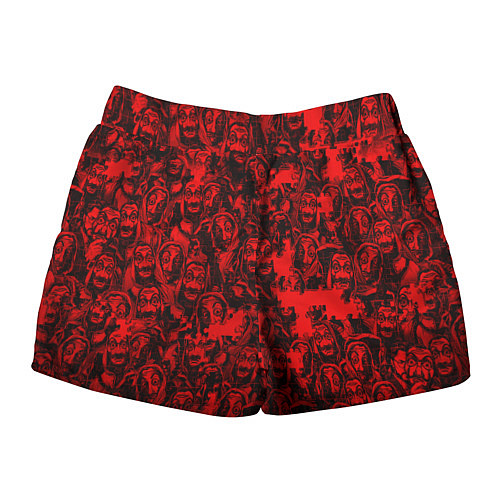 Женские шорты LA CASA DE PAPEL RED CODE PATTERN / 3D-принт – фото 2
