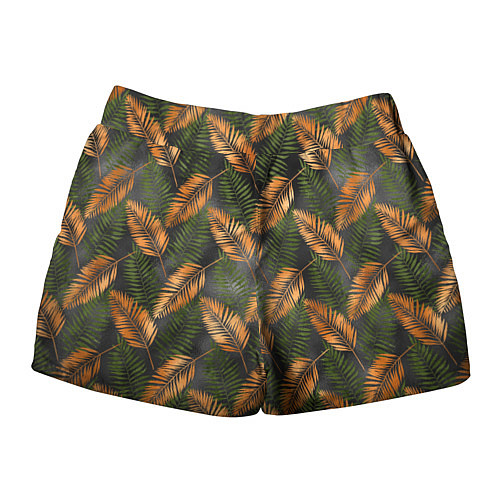 Женские шорты Африканские листья / 3D-принт – фото 2