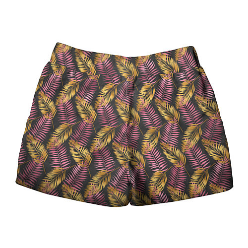 Женские шорты Тропические листья pink / 3D-принт – фото 2