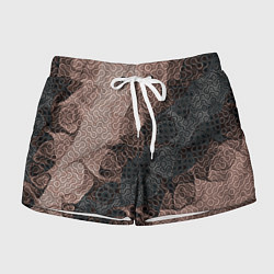 Шорты женские Коллекция Journey Шоколад 566-974 Дополнение, цвет: 3D-принт