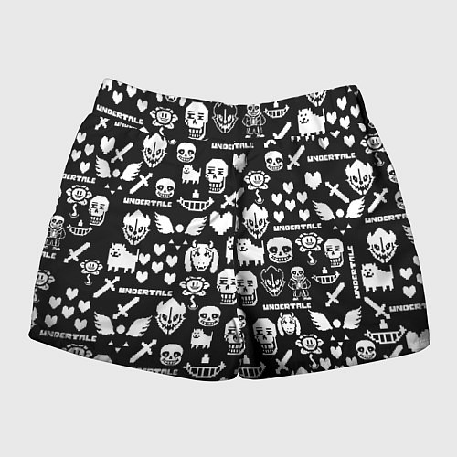 Женские шорты UNDERTALE PATTERN БЕЛЫЙ / 3D-принт – фото 2