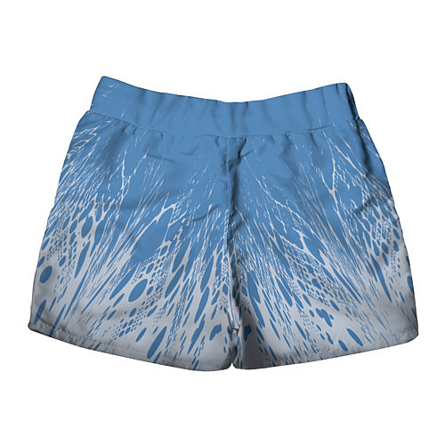 Женские шорты Коллекция Rays Лучи Голубой и серый Абстракция 650 / 3D-принт – фото 2