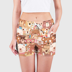 Шорты женские Bears texture, цвет: 3D-принт — фото 2