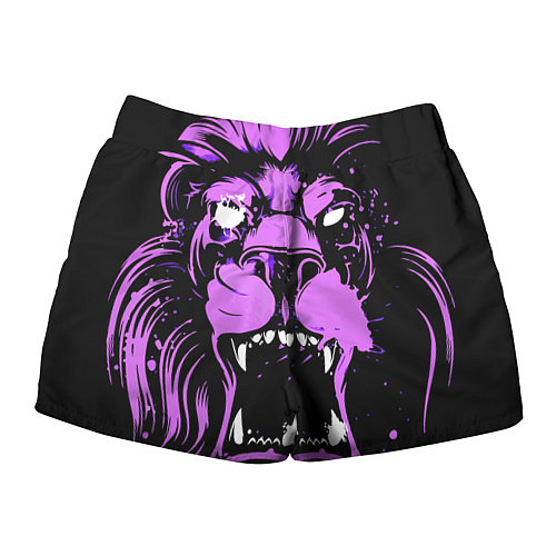 Женские шорты Neon pink lion / 3D-принт – фото 2