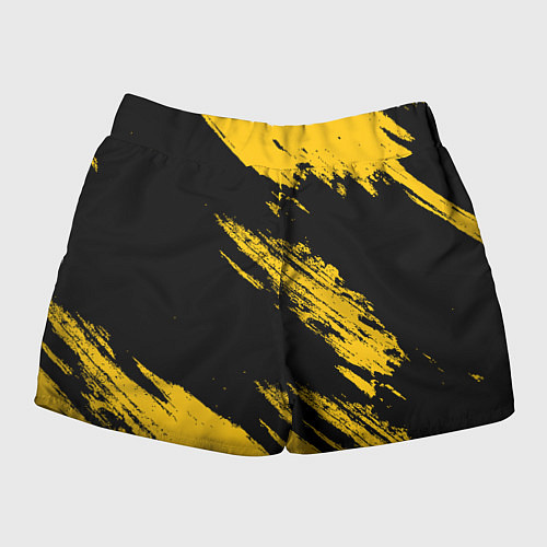 Женские шорты BLACK AND YELLOW GRUNGE ГРАНЖ / 3D-принт – фото 2