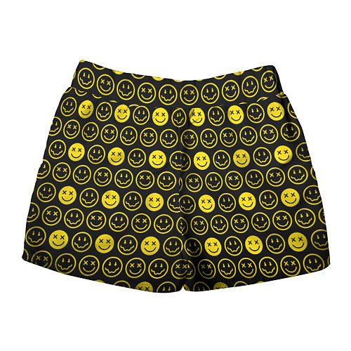 Женские шорты Nirvana смайлики / 3D-принт – фото 2
