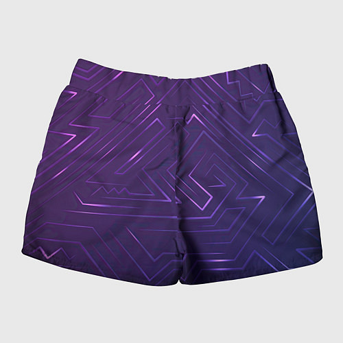 Женские шорты Линии На синем Фоне / 3D-принт – фото 2