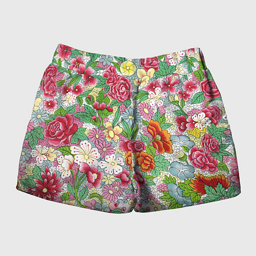 Женские шорты ЦВЕТОЧНОЕ ИЗОБИЛИЕ / 3D-принт – фото 2