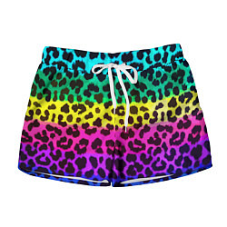 Шорты женские Leopard Pattern Neon, цвет: 3D-принт