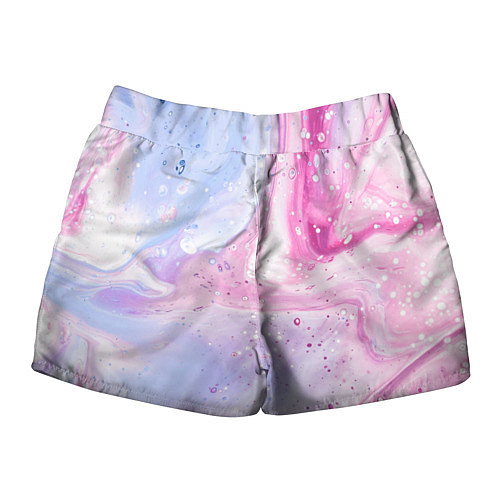 Женские шорты Абстрактные краски голубой, розовый / 3D-принт – фото 2