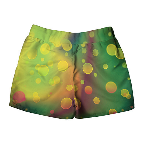 Женские шорты Кружочки на разноцветном фоне / 3D-принт – фото 2
