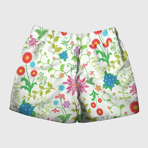 Женские шорты Поле полевых цветов / 3D-принт – фото 2