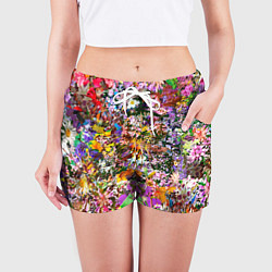 Шорты женские ЦВЕТОЧНАЯ ТЕКСТУРА, цвет: 3D-принт — фото 2