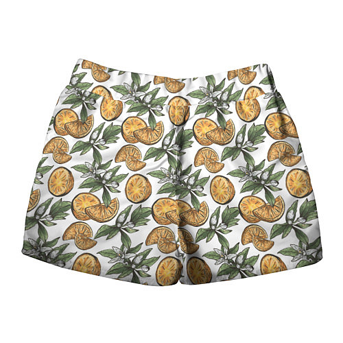 Женские шорты Узор из тропических апельсинов / 3D-принт – фото 2