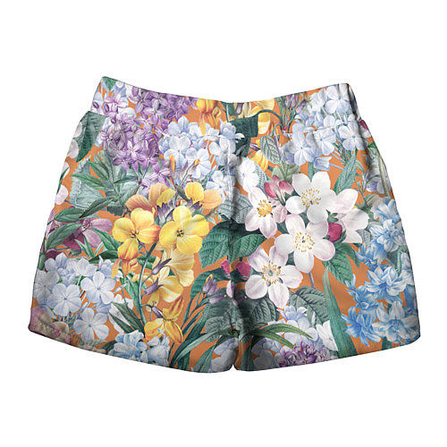 Женские шорты Цветы Красочный Лакфиоль / 3D-принт – фото 2