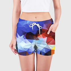 Шорты женские Абстрактный цветной узор из треугольников Abstract, цвет: 3D-принт — фото 2
