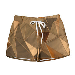 Женские шорты Золотые 3D треугольники