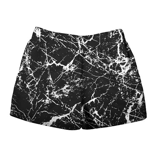 Женские шорты Текстура чёрного мрамора Texture of black marble / 3D-принт – фото 2