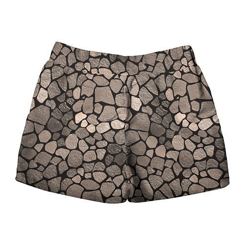 Женские шорты Черно-коричневая текстура камня / 3D-принт – фото 2