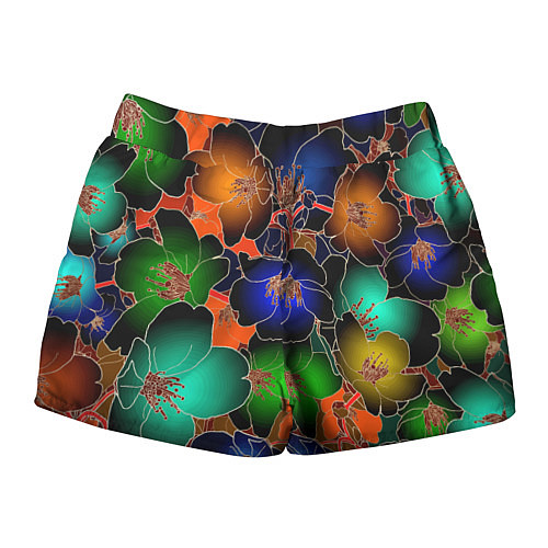 Женские шорты Vanguard floral pattern Summer night Fashion trend / 3D-принт – фото 2