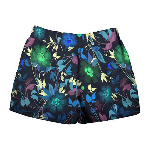 Женские шорты Color summer night Floral pattern / 3D-принт – фото 2