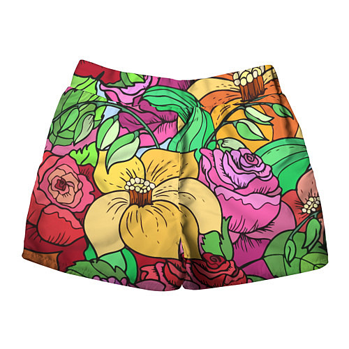 Женские шорты Красочные летние цветы Fashion trend / 3D-принт – фото 2