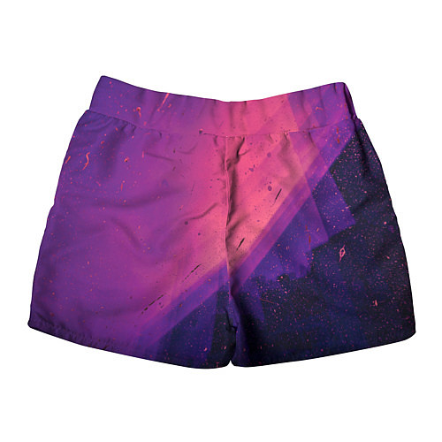 Женские шорты Неоновая пыль и лучи - Тёмно-розовый / 3D-принт – фото 2