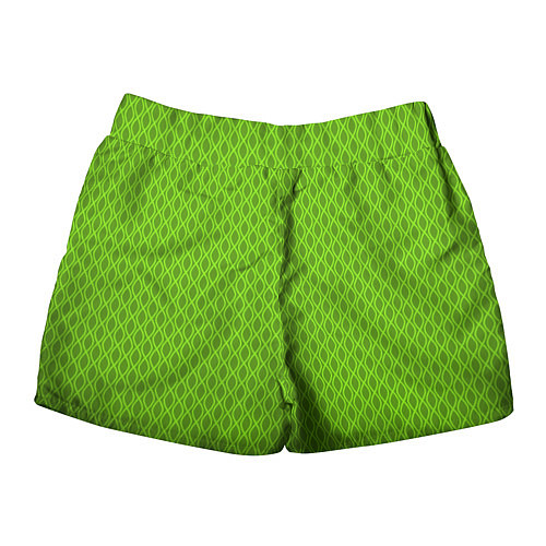 Женские шорты Зеленые ячейки текстура / 3D-принт – фото 2