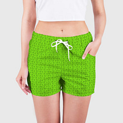 Шорты женские Зеленые волнистые узоры, цвет: 3D-принт — фото 2
