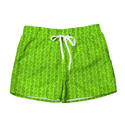 Женские шорты Зеленые узоры в виде листочков