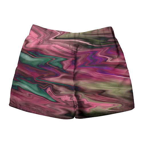 Женские шорты Абстрактный размытый узор в розово-зеленых цветах / 3D-принт – фото 2