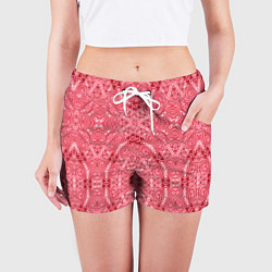 Шорты женские Red ornament Arabic, цвет: 3D-принт — фото 2