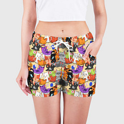 Шорты женские Котики-такие котики, цвет: 3D-принт — фото 2