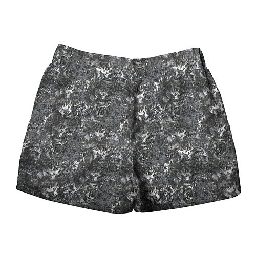 Женские шорты Темно серый графитовый с текстурой камня / 3D-принт – фото 2