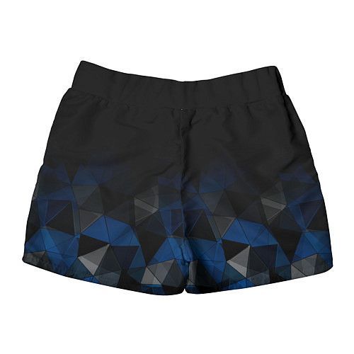 Женские шорты Черно-синий геометрический / 3D-принт – фото 2