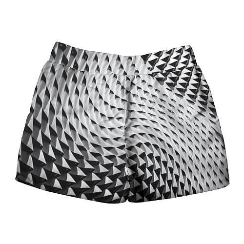 Женские шорты Серебряная ребристая поверхность / 3D-принт – фото 2