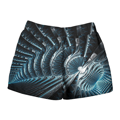 Женские шорты Кибернетический абстрактный тоннель / 3D-принт – фото 2