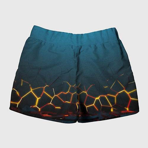 Женские шорты Треснутые плиты геометрия / 3D-принт – фото 2