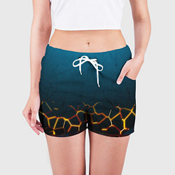 Шорты женские Треснутые плиты геометрия, цвет: 3D-принт — фото 2