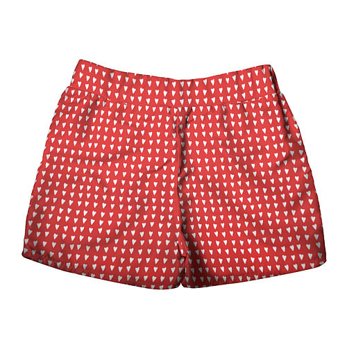 Женские шорты Красные сердечки паттерн / 3D-принт – фото 2