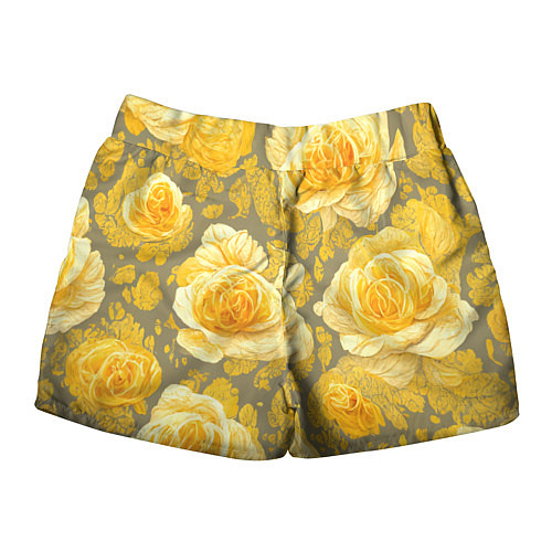 Женские шорты Яркие желтые бутоны / 3D-принт – фото 2