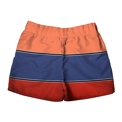 Женские шорты Combined pattern striped orange red blue / 3D-принт – фото 2
