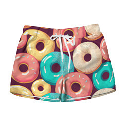 Шорты женские Пончики и только пончики, цвет: 3D-принт