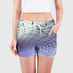Шорты женские Ребристая абстрактная поверхность, цвет: 3D-принт — фото 2